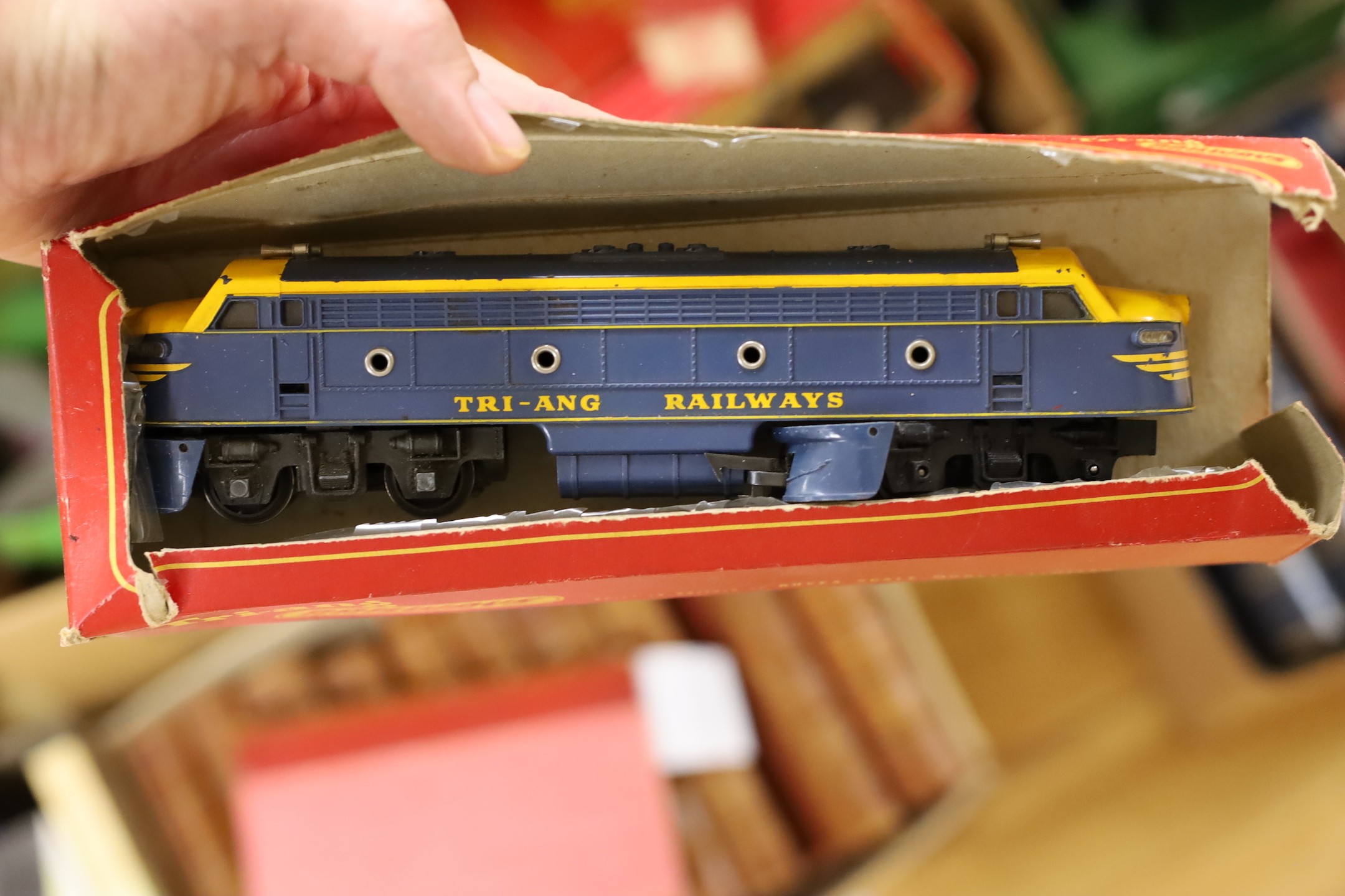 A group of Hornby Dublo and other trains etc.